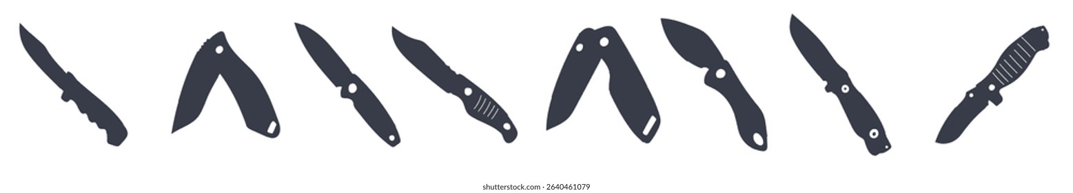 set of knives vector illustration