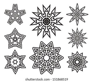 Set of knot symbols, design decorative elements