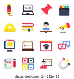 Set of Knowledge Flat Icons

