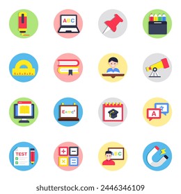 Set of Knowledge Flat Icons

