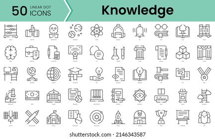 Set of knowledge icons. Line art style icons bundle. vector illustration