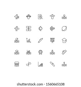 Set of knowledge, student, learn, study, education outline style icon - vector