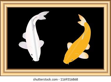Set of koi fish. Cartoon Vector illustration