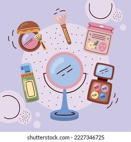 set of korean cosmetics designs