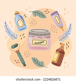 conjunto de iconos coreanos de cosmética