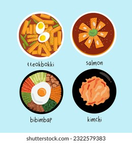 Set Of Korean Food Illustration 