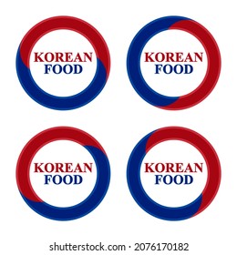 set of korean food logo icon. vector illustration isolated on white background