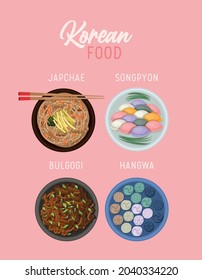 set of korean food plates