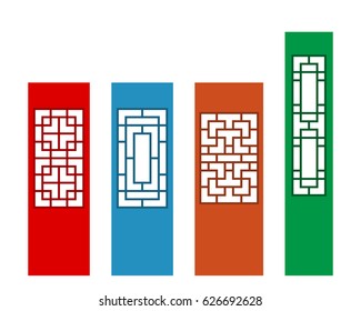 Set of Korean ornament for wall and window in flat