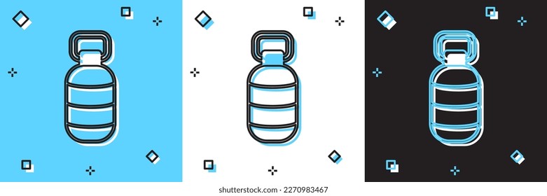 Set Korean paper lantern icon isolated on blue and white, black background.  Vector