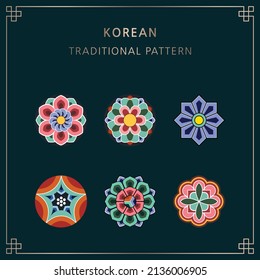 set of Korean traditional design elements 