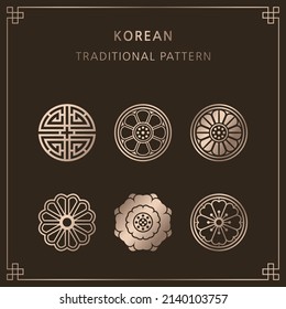 set of Korean traditional design elements 
