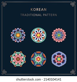 conjunto de elementos de diseño tradicionales coreanos 
