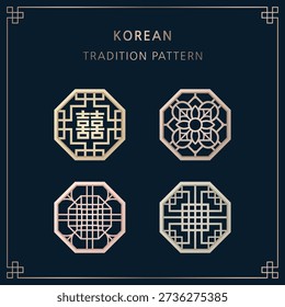 set of Korean traditional pattern design elements.