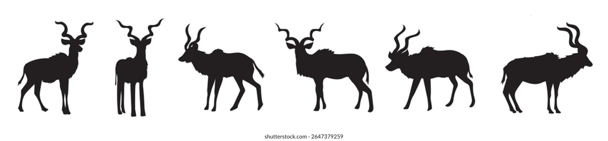 Set of kudu vector illustration