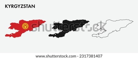 Set of Kyrgyzstan map isolated on white background, vector illustration design