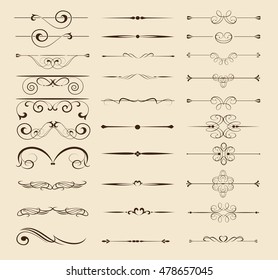 Set of l decorative calligraphic elements for design