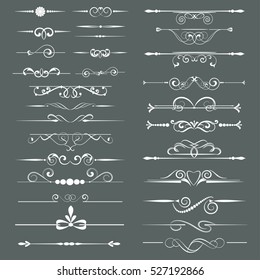 Set of l decorative calligraphic elements for design