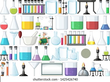 Set of lab object illustration