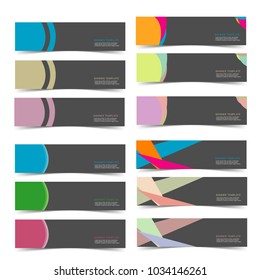 Set of label banner illustration template vector isolated background