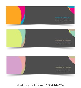 Set of label banner illustration template vector isolated background