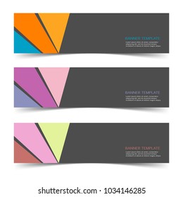 Set of label banner illustration template vector isolated background