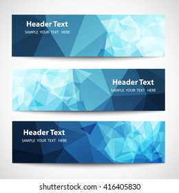 Set of label banner polygon background colorful pattern triangle geometric with space for text and message modern artwork design , vector