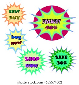 set label best buy, buy now, shop now, vector illustration.