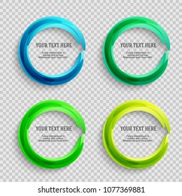 Set Label blank template, transperent background and Blurry gradient with lines circle ring. Vector illustration EPS10. Modern design editable layout title page for new product newsletters, web banner