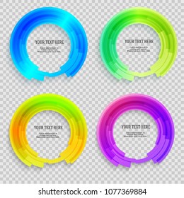 Set Label blank template, transperent background and Blurry gradient with lines circle ring. Vector illustration EPS10. Modern design editable layout title page for new product newsletters, web banner