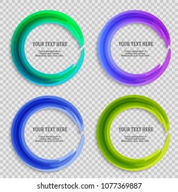 Establecer plantilla en blanco Label, fondo transparente y degradado borroso con anillo circular de líneas. Imagen del vector EPS10. Diseño moderno página de título editable de diseño para boletines de nuevos productos, banner web