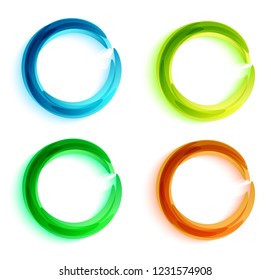 Set Label blank template, white background and Blurry gradient with lines circle ring. Vector illustration EPS 10. Modern design editable layout title page for new product newsletters, web banners
