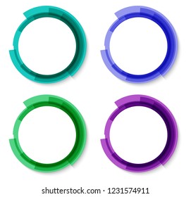 Set Label blank template, white background and Blurry gradient with lines circle ring. Vector illustration EPS 10. Modern design editable layout title page for new product newsletters, web banners