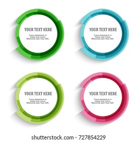 Set Label blank template, white background and Blurry gradient with lines circle ring. Vector illustration EPS 10. Modern design editable layout title page for new product newsletters, web banners