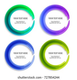 Establecer plantilla en blanco Label, fondo blanco y degradado borroso con anillo circular de líneas. Ilustración del vector EPS 10. Diseño moderno página de título editable de diseño para boletines de nuevos productos, banners web