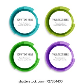 Set Label blank template, white background and Blurry gradient with lines circle ring. Vector illustration EPS 10. Modern design editable layout title page for new product newsletters, web banners