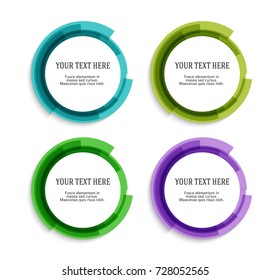 Set Label blank template, white background and Blurry gradient with lines circle ring. Vector illustration EPS 10. Modern design editable layout title page for new product newsletters, web banners