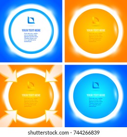 Set Label blank template, white background and Blurry gradient with lines circle ring. Vector illustration EPS 10. Modern design editable layout title page for new product newsletters, web banners