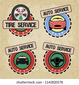set of label for Car service - vector illustration.