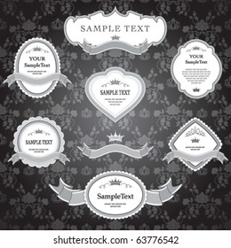 set of label design elements