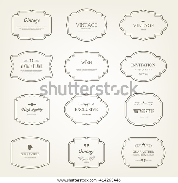 Set of  label and elements for design vintage\
style.Vintage frame label.