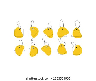 Set Label Flat Icon on white background in vector illustration