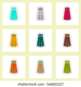 Set of label icon on design sticker collection salt shakers