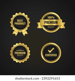 Set label with luxurious gold gradient