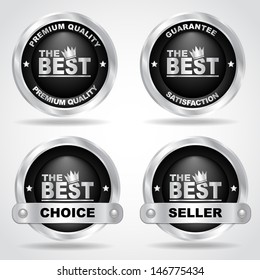 Set of label. Premium quality. 100% guarantee. Vector illustration