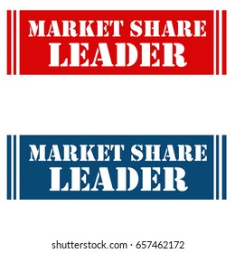 Set of label with text Market Share Leader,vector illustration
