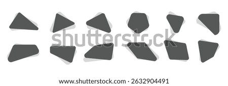 Set of Label Triangle with black colors. Triangle fluid background collection.