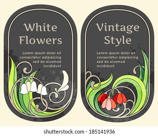 set of labels in the Art Nouveau style (series) 