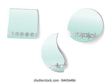 Set of labels badges with flowers lace