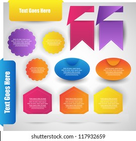 set of labels badges and ribbons on web page